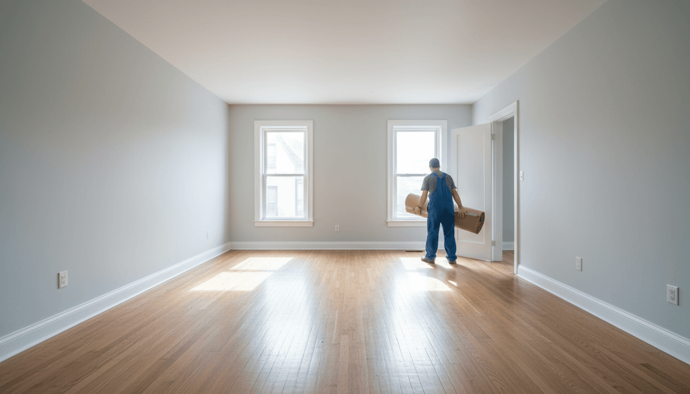 Empty room clean and dust-free after construction cleanup