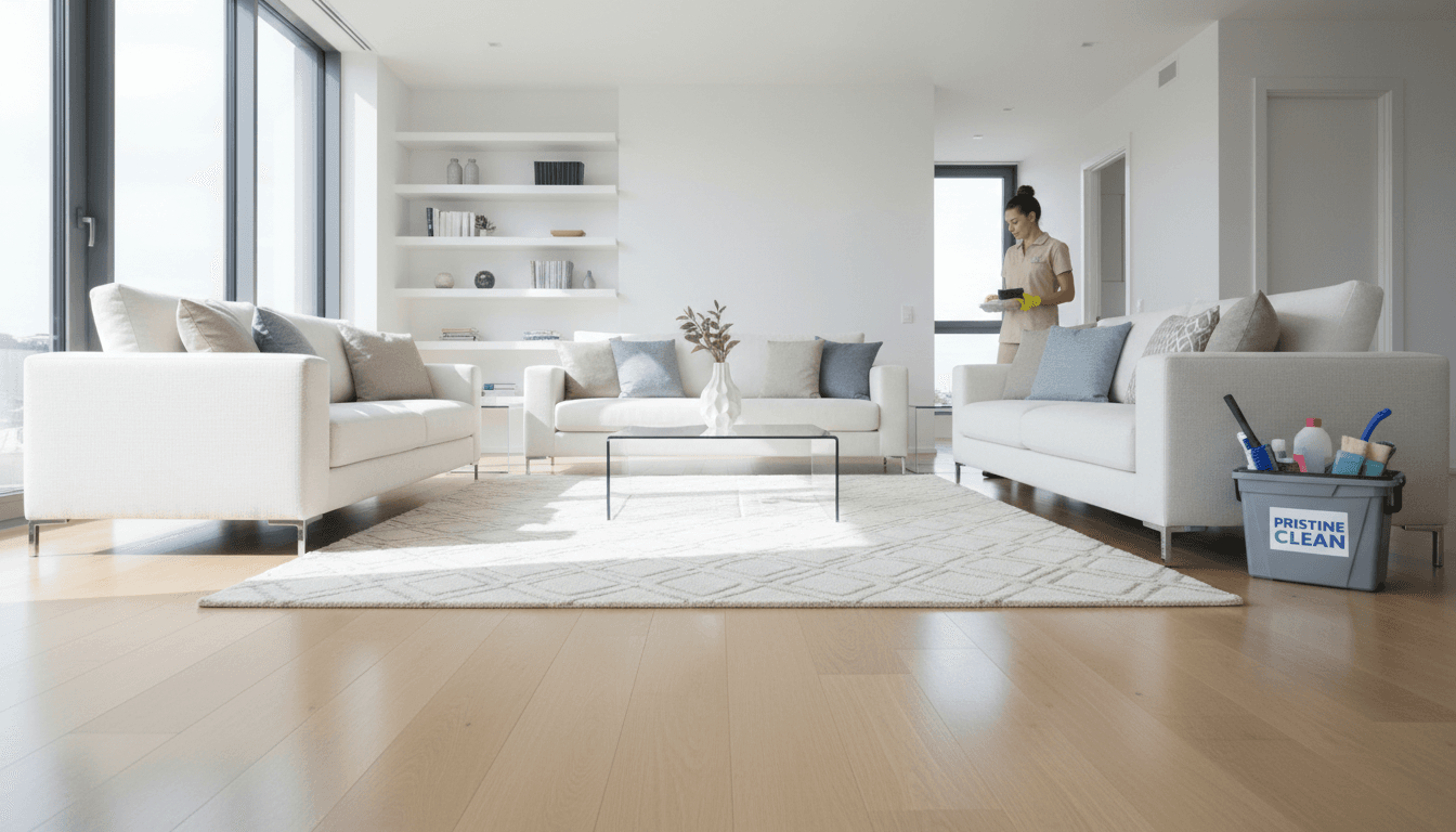 Bright clean living room after a thorough cleaning